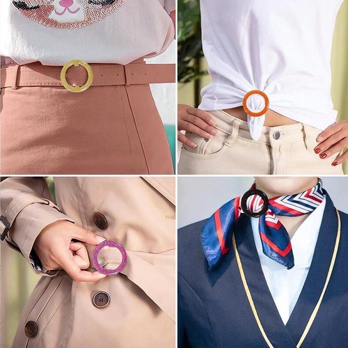 12PCS Silk Scarf Ring Clip T-shirt Tie Clips for Women Fashion Resin Ring Sca... - Picture 6 of 6