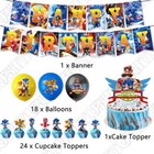 44pcs Sonic Birthday Party Decorations include Banner Balloons Cake Toppers