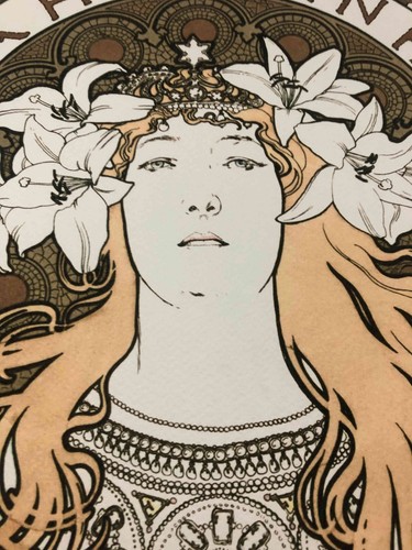 Alphonse Lithographie Mucha off set cm 50x70 avec certificat - signature plaque - Picture 6 of 10