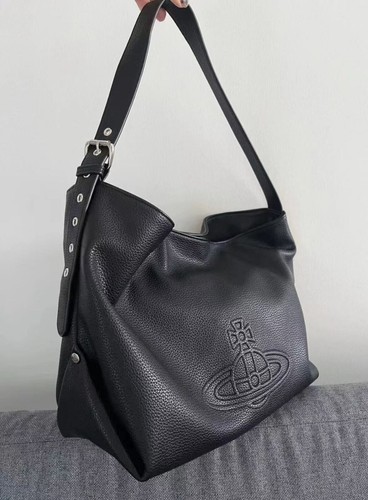 Vivienne Westwood Handbag Tote Bag Black Orb Embossed Leather Large Capacity ⑦ - Picture 3 of 7