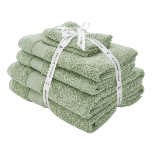 Catherine Lansfield Antibacterial 100% Cotton 500GSM 6pc Towel Bale 7 Colours - Picture 6 of 15