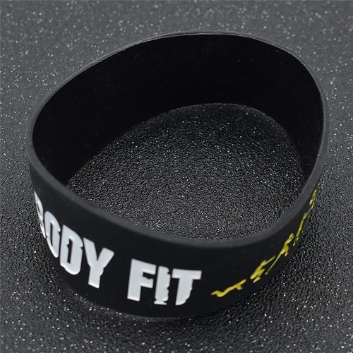 Mood Silicone Rubber Black Wristband No Pain No Gain Sport Wrist Band Bracelet