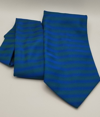 Retro Tie Burton Blue Green Wavy Striped Pattern - Picture 3 of 5