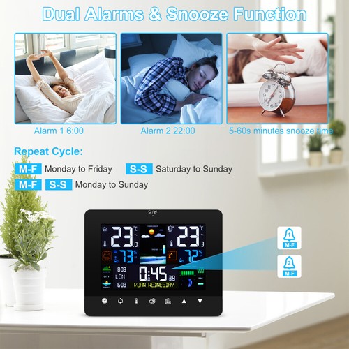 LCD Wireless Digital Weather Station Forecast Temperature Hygrometer In/outdoor - Picture 6 of 12