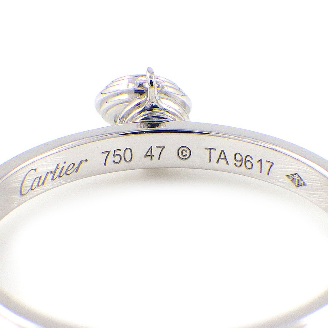 数量限定・即納特価!! Cartier C Heart Diamond Ring 750 WG ♯47