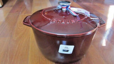 Staub 3 1/4 QT Cast Iron Cocotte Chistera  20 cm  7 7/8"  Grenadine NWT