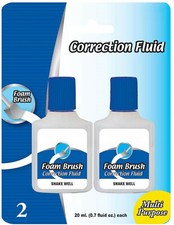20ml/0.7 fl. oz. Correction Fluid w/ Foam Brush 