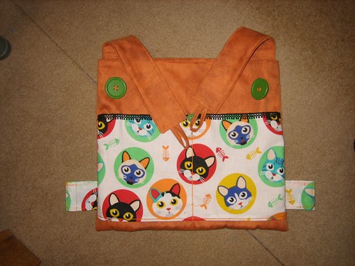 WOMENS BAG FOR WALKING FRAME/ZIMMER FRAME 4 POCKET - BURNT ORANGE/CATS - Picture 6 of 7