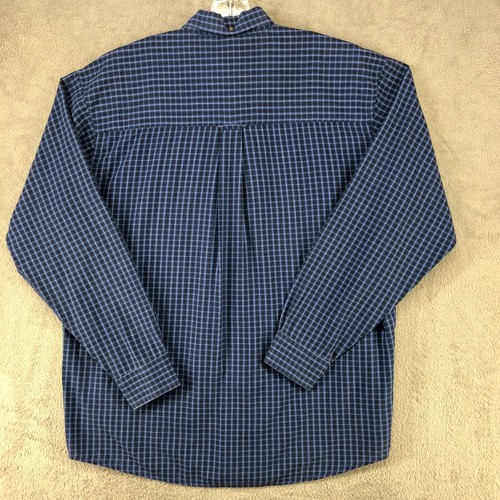 Wrangler Rita Men Button Down Long Sleeve Blue Plaid Shirt Size Large - Picture 2 of 6