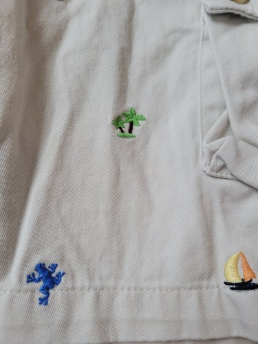 Hartstring Boys Khaki Shorts Size 4 Embroidered Sailboats Frog Shark Palm... - Picture 2 of 6