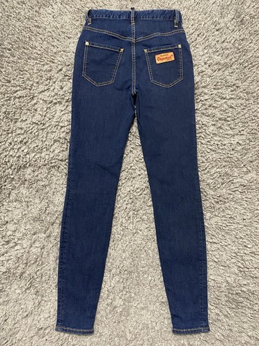 DSQUARED2 WOMENS ORIGINAL TWIGGY JEANS SKINNY ZIP STRETCH BLUE HIGH RISE SIZE 42 - Picture 12 of 24