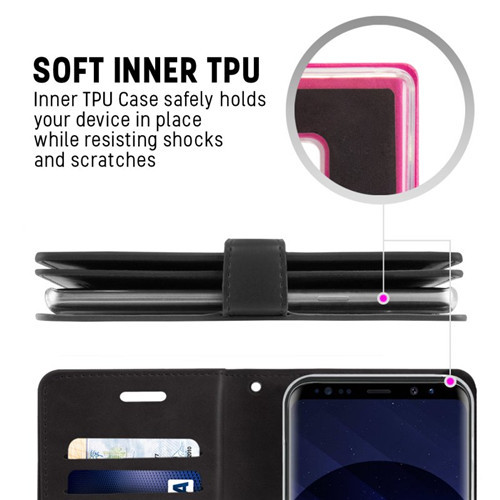 Mercury Goospery Mansoor Leather Wallet Extra Card Slots Samsung Galaxy S9 Plus - Picture 3 of 31