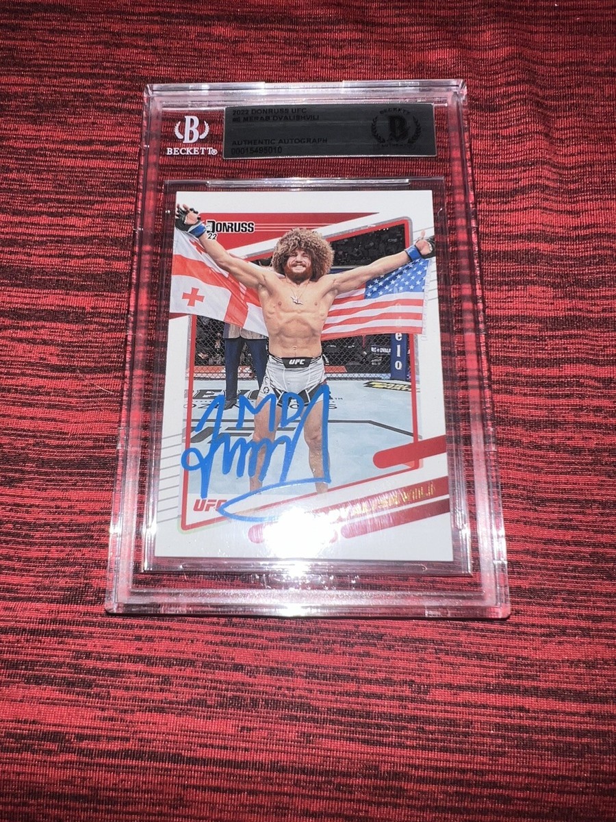 Merab Dvalishvili Signed 2022 Donruss UFC Trading Card Champ