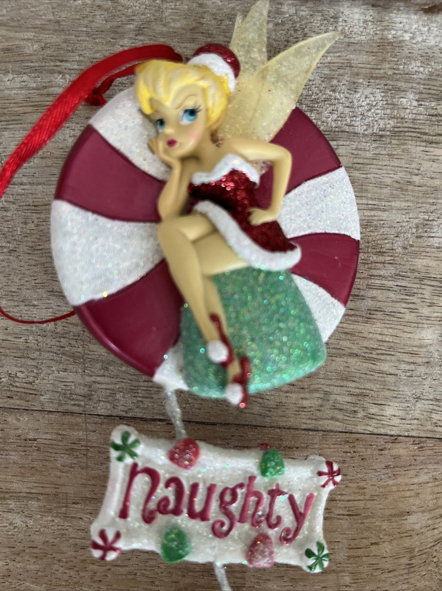 Vintage Disney Tinkerbell Naughty or Nice Sexy Christmas Ornament