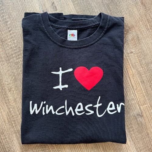 VTG I Love Winchester Black T-Shirt Large - Picture 6 of 8