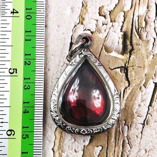Piedra lagrimal ojo Leklai Naga magia suerte curación dinero rico rojo amuleto tailandés #16631 - Imagen 6 de 10