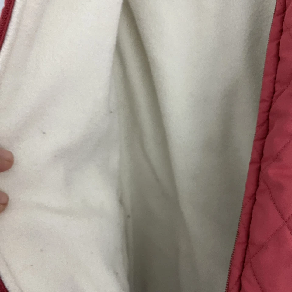 Chaleco Abrigo Izod Bonito Rosa Reversible Puffer a Esponjoso Chaleco de Vellón Talla Mediana Foto 4 de 4