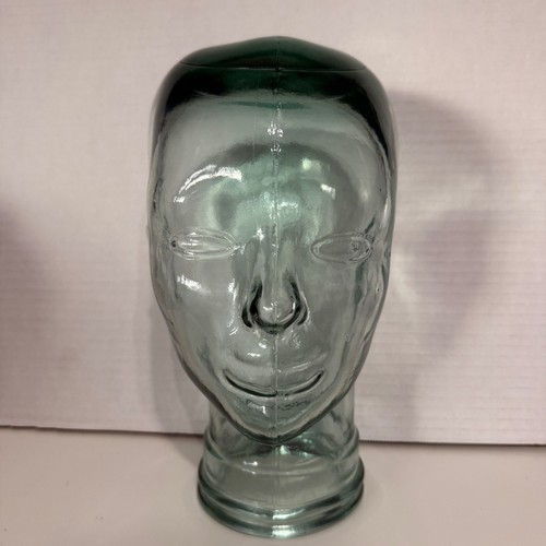 Glass Mannequin Head Display Clear Green Hats Wigs Sunglasses Accessories B - Photo 1 sur 5