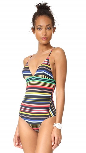 Traje de baño multicolor de una pieza a rayas Stella McCartney 145084 para mujer talla S - Imagen 3 de 4