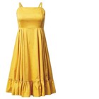 Square Neck Yellow Dresses for Women