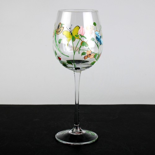 Lenox Butterfly Meadows Balloon Wine Glass, Hand Painted Goblet 16 fl oz, 9 1/4" - Picture 4 of 7