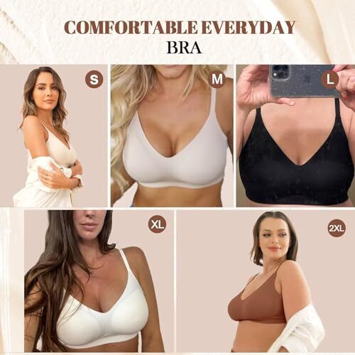 Womens Seamless Bra No Underwire Comfort Push Up Bras Buttery Soft Medium Skin - Picture 4 of 7