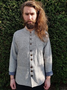 Mandarin Grandad Kurta Hipster Long Style M XXL Men/'s Nehru Collar Jacket