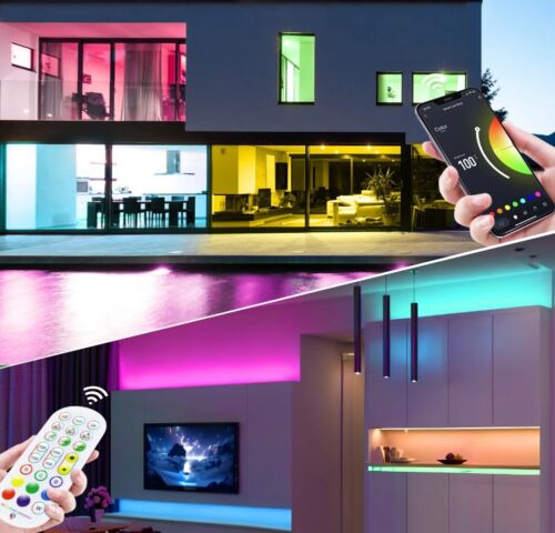 Neon LED Strip Rope Light RGB APP Remote Flexible Waterproof 3/5/10m UK Plug - Picture 4 of 14
