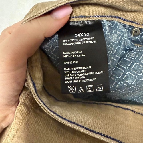 English Laundry Chino Pants Men's 34x32 Carnaby Slim Fit 5 Pocket Khaki - Picture 2 of 8