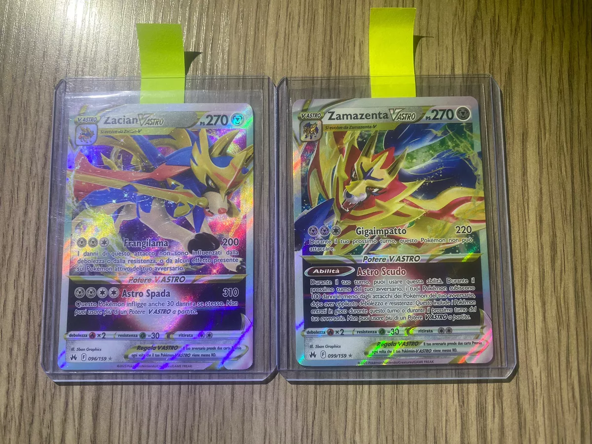 NUOVO SET ZAMAZENTA ZACIAN V ASTRO 096 099 /159 Italiano POKEMON Zenit  Regale