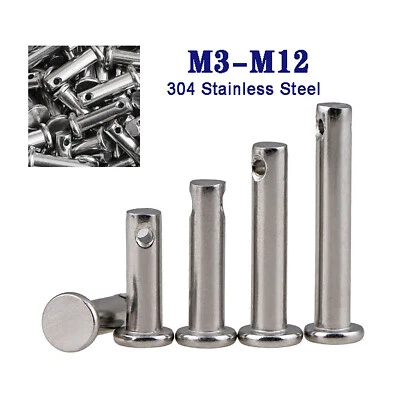 A2 Stainless Clevis Pin for Retaining R Clips & Cotter Split Pins M3M4M5M6M8-M12
