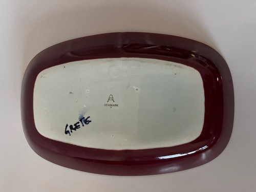 GRETE JALK DANISH MODERN PORCELAIN POTTERY ART PLATE OLD VINTAGE DENMARK 1960s - Picture 5 of 6