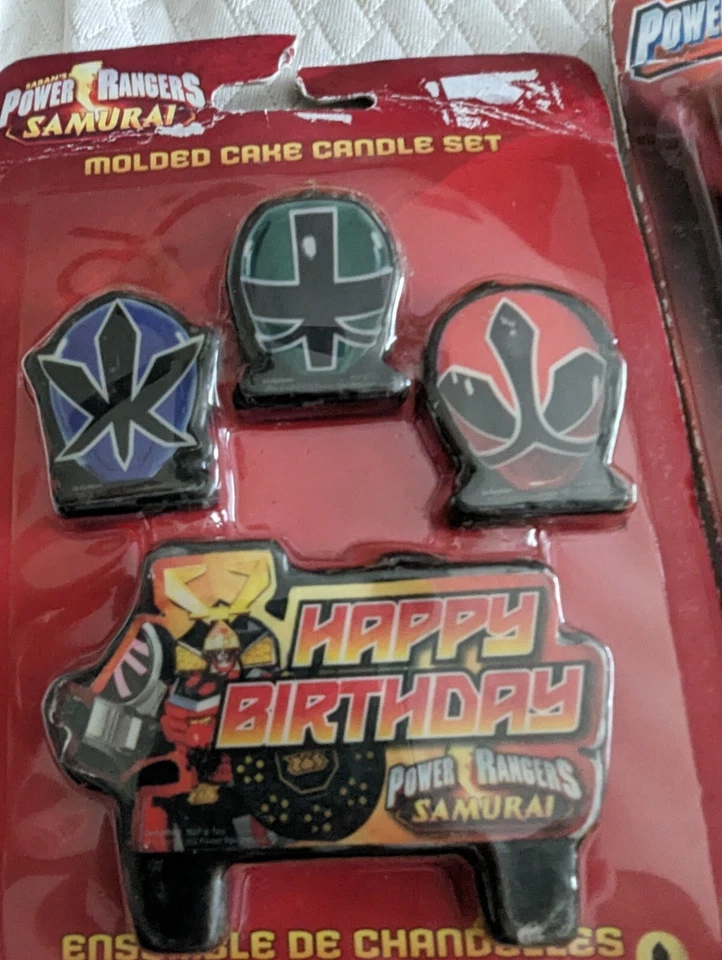 Power Rangers Samurai Velas para Pasteles Moldeadas Feliz Cumpleaños Fiesta Express Sello Foto 3 de 4