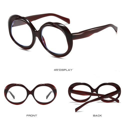 Ovale Vollrahmen Lesebrille Damen Retro Anti Blaulicht klare Gläser Brille  - Bild 9 von 23