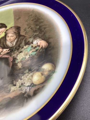 Echt Cobalt Inglasur Bavaria Collectible Plate Bartolome Estiban Murillo - Picture 2 of 6
