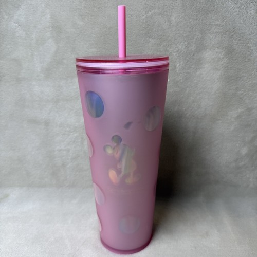 Disney Parks 2022 Walt Disney World Mickey Pink Polka Dot Starbucks Tumbler Cup