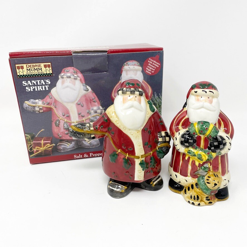 Debbie Mumm Santa's Spirit Salt & Pepper Shakers Christmas Sakura NEW - Picture 2 of 9