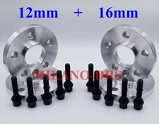 KIT 4 DISTANZIALI RUOTA 12+16mm VW GOLF VIII (MK8) + BULLONI BLACK