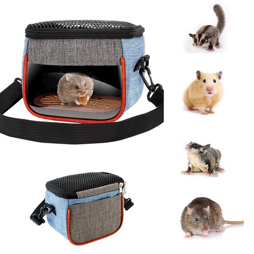 Hamster Bag Small Pet Squirrel Hedgehog Golden Bear Portable Hamster Carrier-Bag - Picture 3 of 12