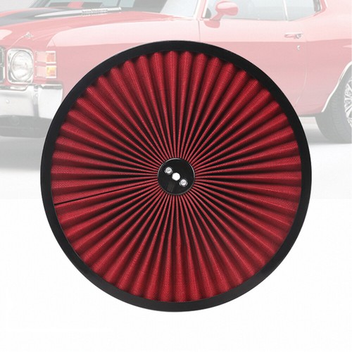 Super Flow 14" x 4" Round Washable Air Cleaner w/ Red Filter Chevy Ford Hot Rods - Bild 3 von 5