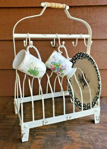 SHABBY CHIC PLATE MUG METAL VINTAGE SERVER UNIQUE HOSTESS - Bild 7 von 12