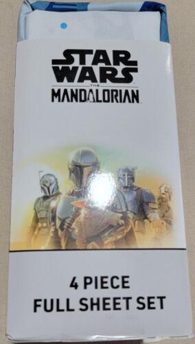 Star Wars The Mandalorian 4 Piece Full Sheet Set Baby Yoda Polyester Microfiber - Picture 2 of 3