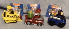 Kurt Adler Paw Patrol Ornaments In Fire truck, Police Car And Bulldozer 3 New