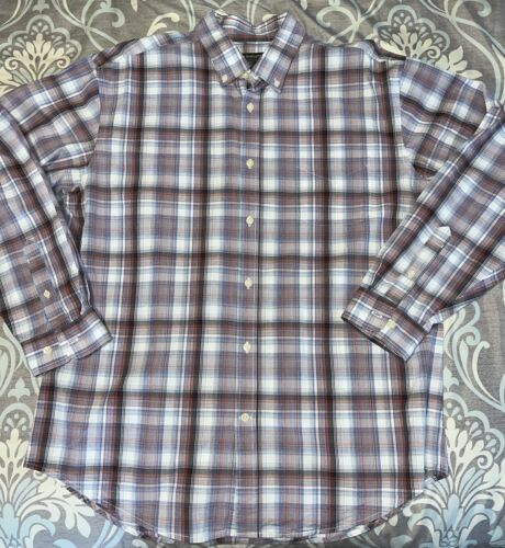 John Bartlett Consensus Mens Long Sleeve Button Size Large Plaid B2