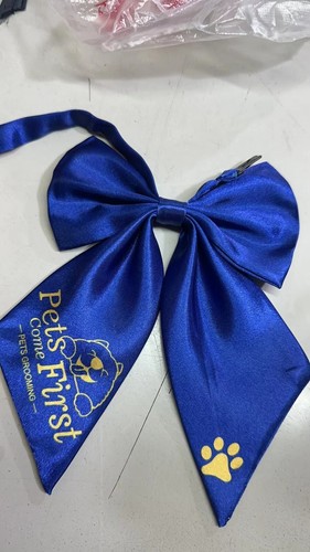 Personalized Pets Neck Decoration Bow Tie Logo Printed Minimum Order 100 - Picture 1 of 11