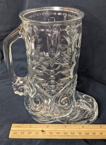 BOTA DE VAQUERO DE COLECCIÓN LIBBEY OF CANADA 6 1/2 in jarrón de vidrio en relieve Oklahoma 1987 - Imagen 9 de 13