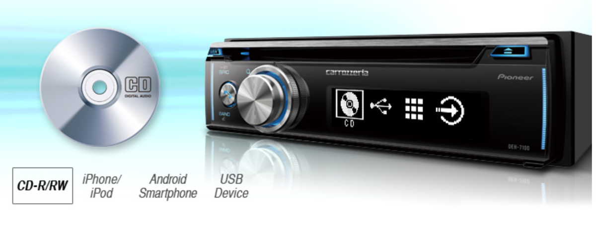 Pioneer Carrozzeria DEH-7100 1DIN CD Bluetooth Car Audio
