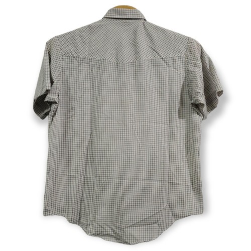 Plains Western Wear Vintage Men's XL Pearl Snap Cowboy Rancher Shirt Blue Tan - Picture 3 of 5