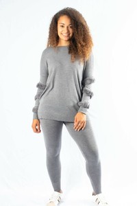 New Ladies Women Tracksuit Knitted Stud Jumper & Leggings set Lounge Wear BNWT | eBay