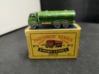 W734-RARE MATCHBOX LESNEY No11A GREEN PETROL TANKER WITH ORIGINAL BOX